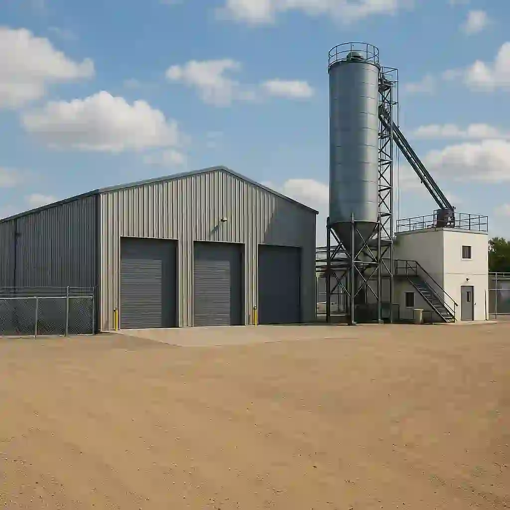 Workshop and site facilities supported by galvanised steel footings