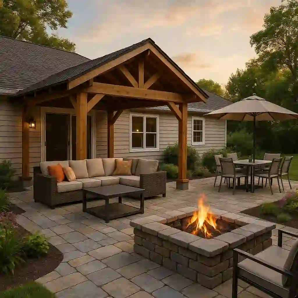 Steel footings installed for an outdoor living structure such as a pergola or deck