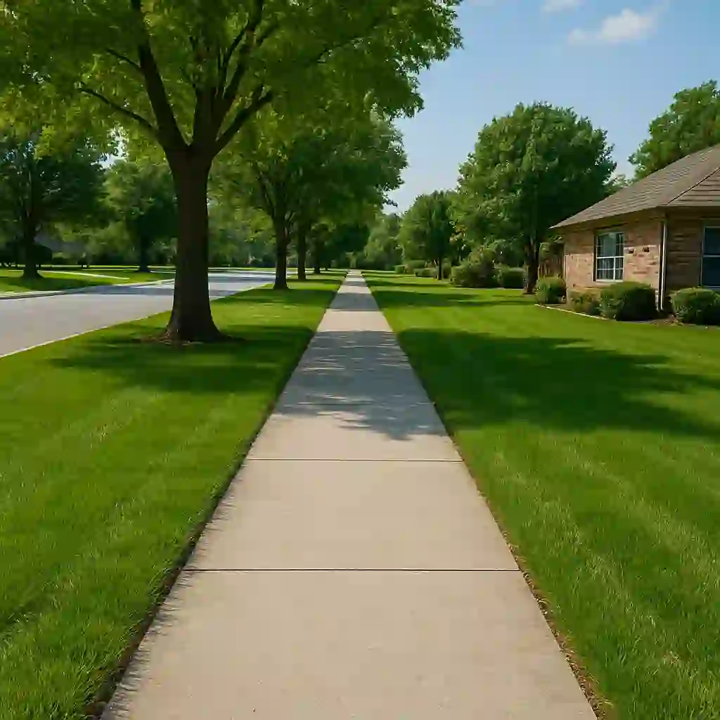 Steel footing systems supporting elevated walkways and ramps in public spaces