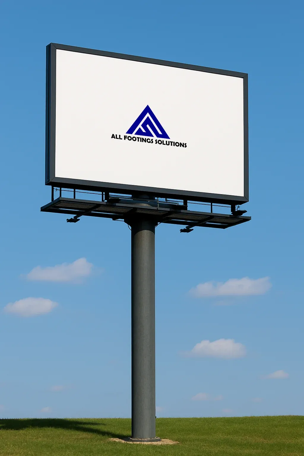 Foundation footings securing a roadside billboard structure