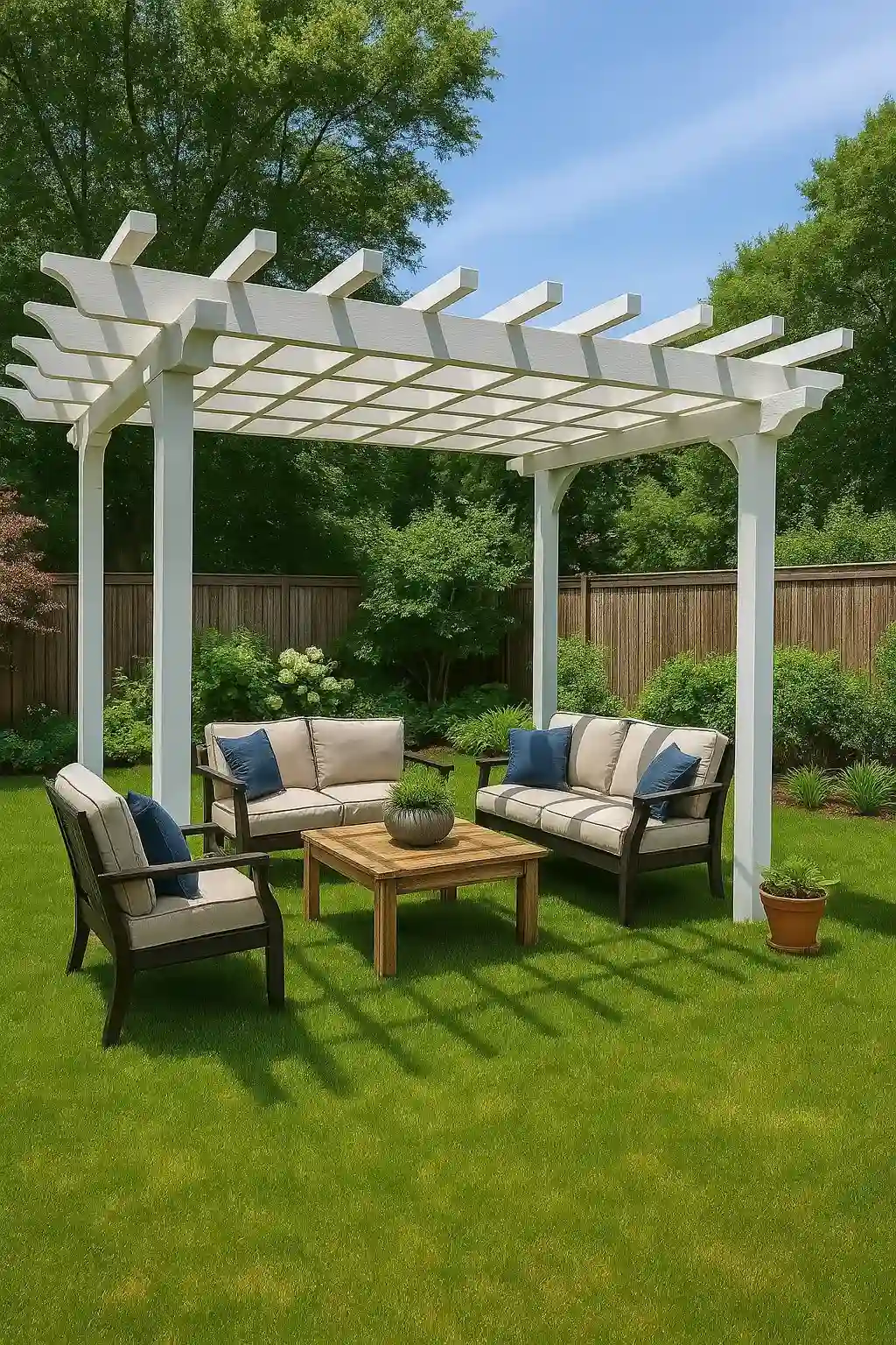 Galvanised steel footings installed for a modern pergola