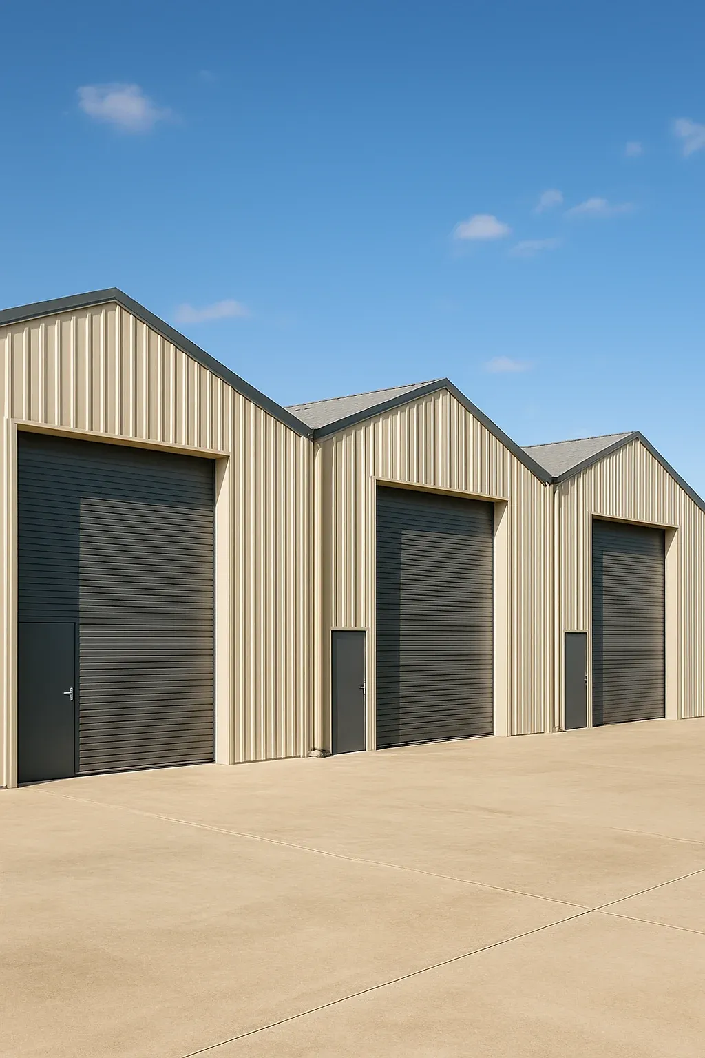 Workshop structure installed on galvanised steel foundation footings